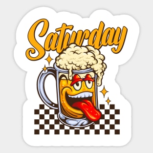 Saturday Beer Lover Retro Vintage Lover Sticker